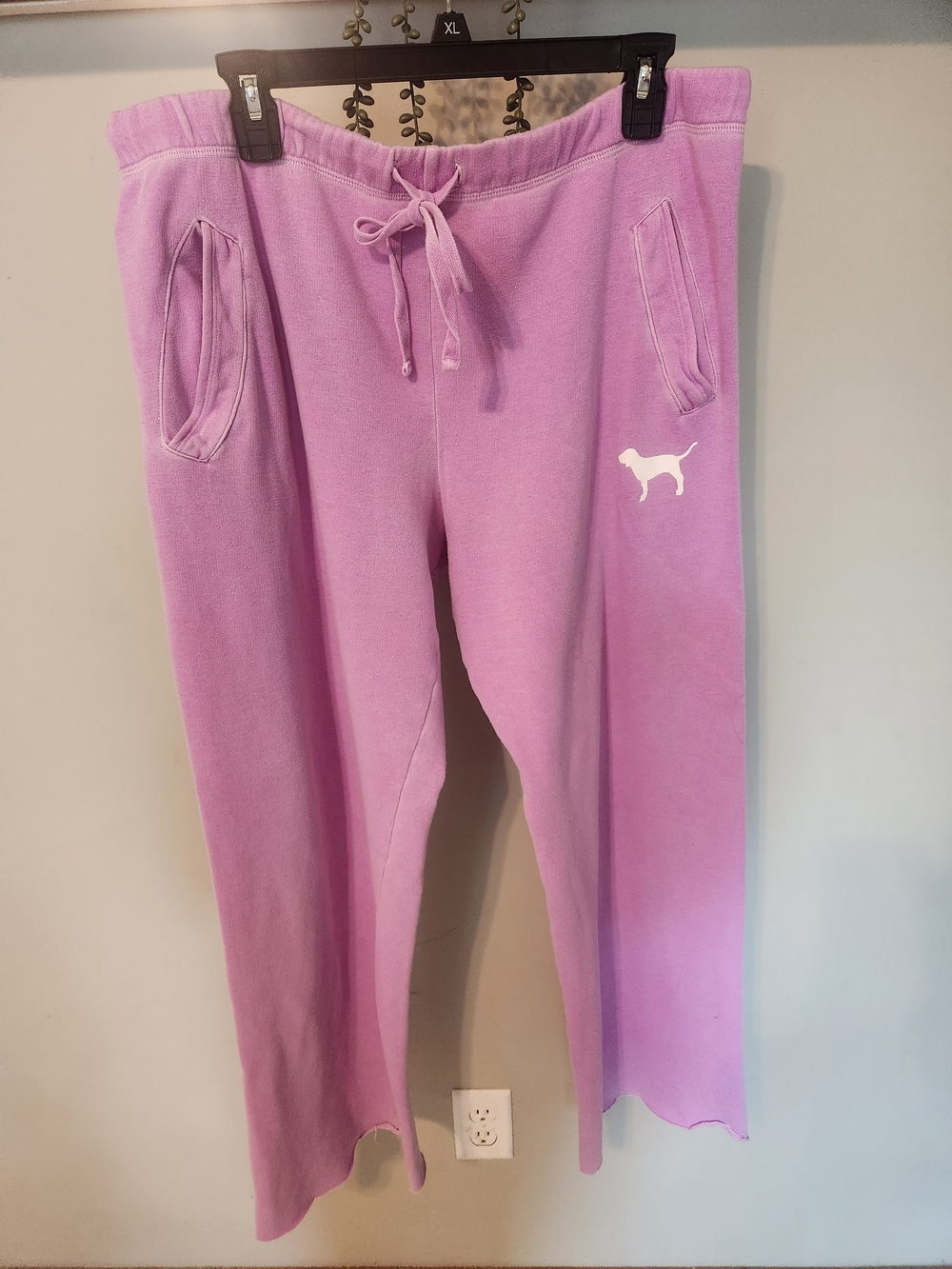PINK Victoria's Secret Lavender Y2K Wide Leg Sweatpants, Womens, Oversized Large - Picture 3 of 7